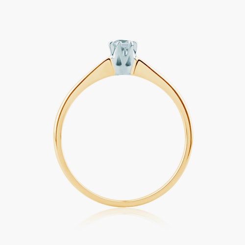 Pierścionek zaręczynowy Triumph of Love: dwukolorowe złoto, z diamentem